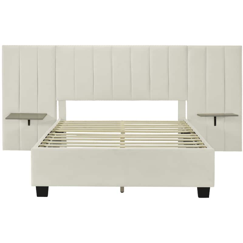 Velvet Upholstered Platform Bed