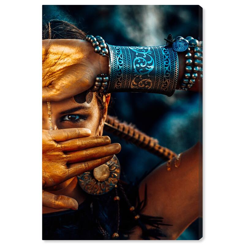 Wynwood Studio Canvas People and Portraits One Warrior Brown and Traditional Wall Art Canvas Print