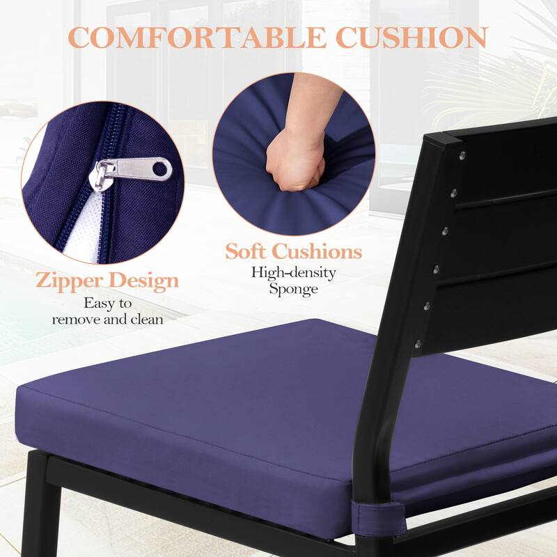Pellebant Outdoor 2 or 4PCS Barstools with Cushion - 15.9 in D x 17.3 in W x 40.2 in H