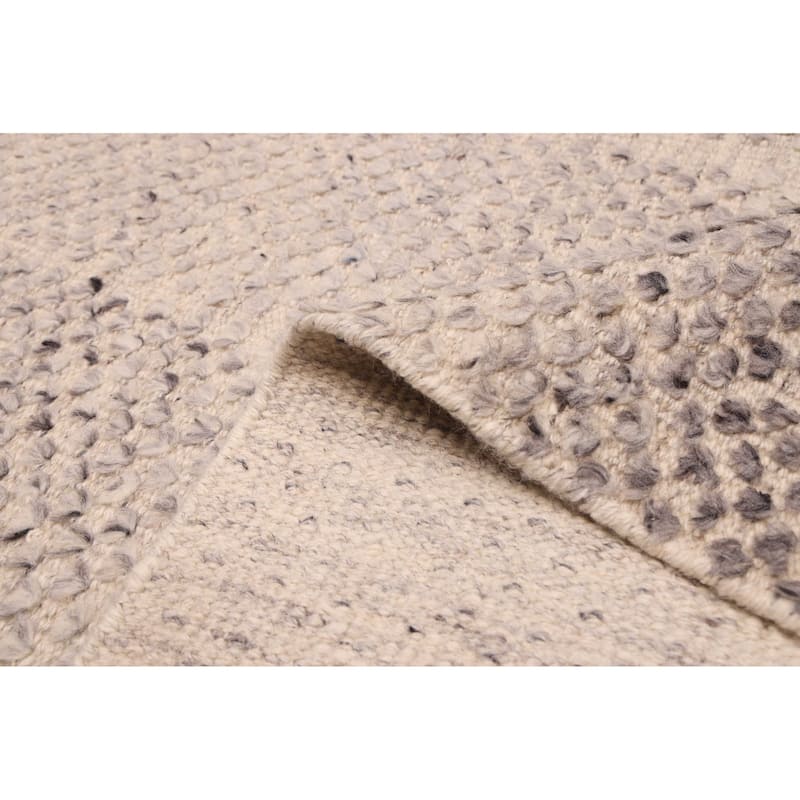 ECARPETGALLERY Hand-knotted Looma Light Grey Wool Rug - 7'10 x 9'9