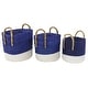 preview thumbnail 2 of 6, Blue Dried Plant Material Coastal Storage Basket (Set of 3)
