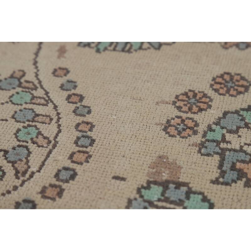 Traditional Beige Tabriz Persian Area Rug Handmade Wool Carpet - 10'3"x 12'8"