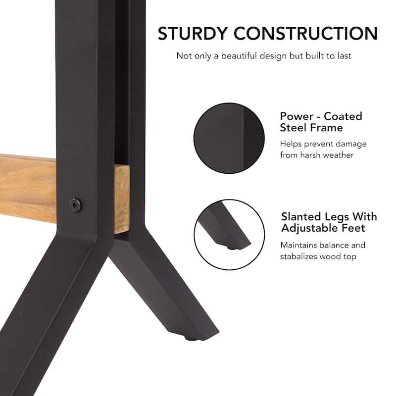 SEI Furniture Shenley Weather-Resistant Natural Wood Dining Table