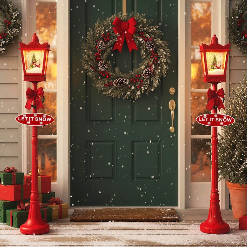 Costway 8 ft Musical Christmas Streetlight with Warm White LED Lights - See Details