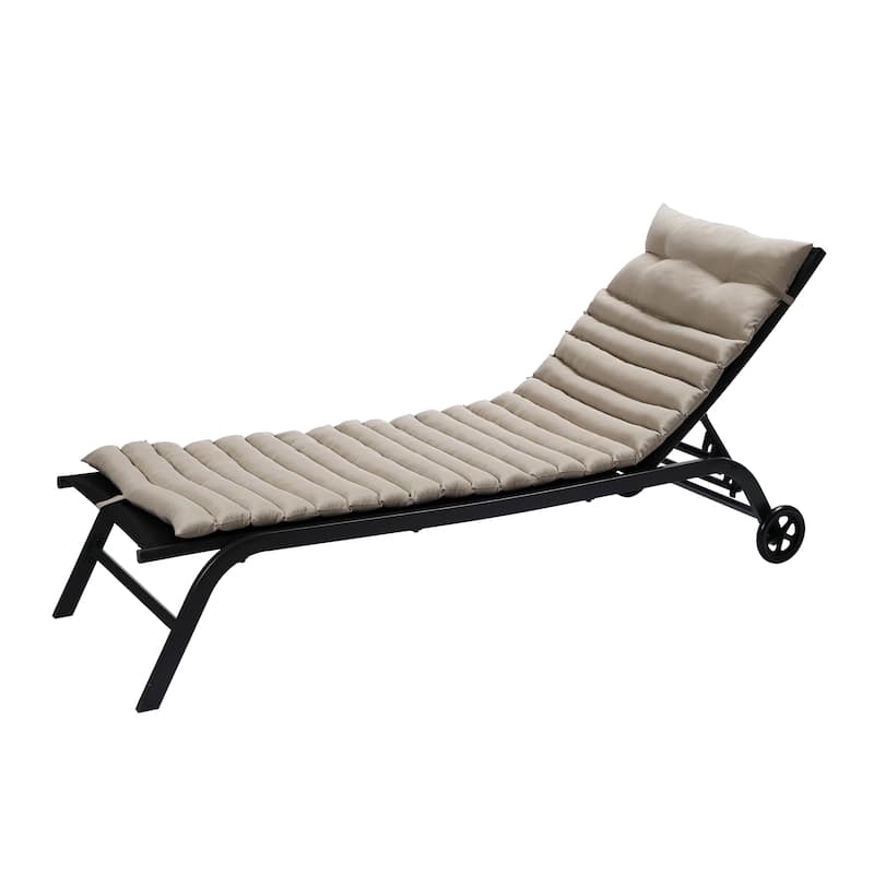 GDFStudio Arth Outdoor Chaise Lounge Cushion (Set of 2),ONLY CUSHIONS