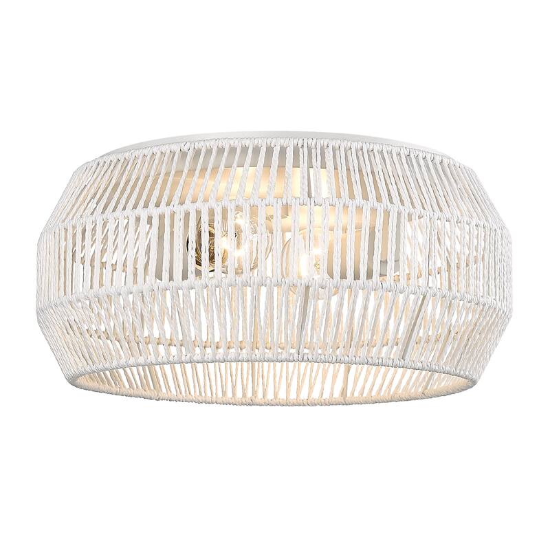 Golden Lighting 6076-FM WR Marlee 2 Light 14" Wide Flush Mount Drum