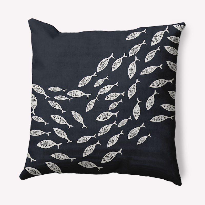 Escuela Nautical Decorative Indoor Pillow - Shark Blue - 26" x 26"