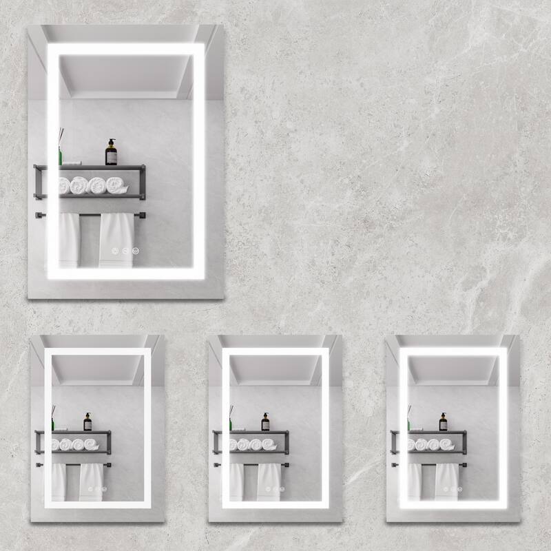 Bathroom Wall Mounted Medicine Cabinet with Mirror with LED Lights,Single Door