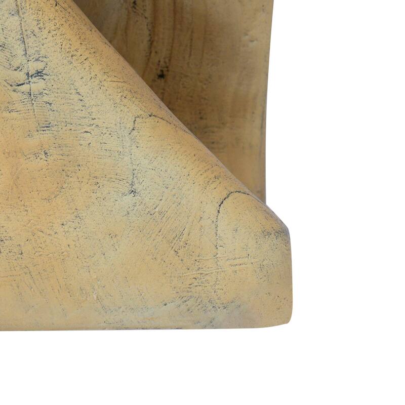 Unique Hollow Twisted Spiral Shape Side Table with Wood Grain Texture