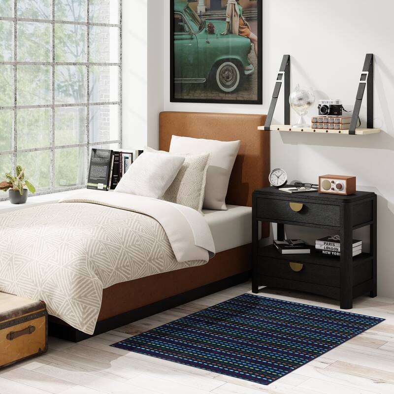 Tweenology Kids Rugs Plush Polyester Non-Slip Area Rugs for Bedrooms and Playrooms in Colorful and Pink Rainbow Designs 40x55