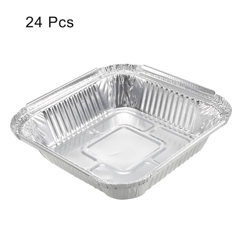6.3" x 6.3" Aluminum Foil Pans Disposable Trays Containers for Cooking
