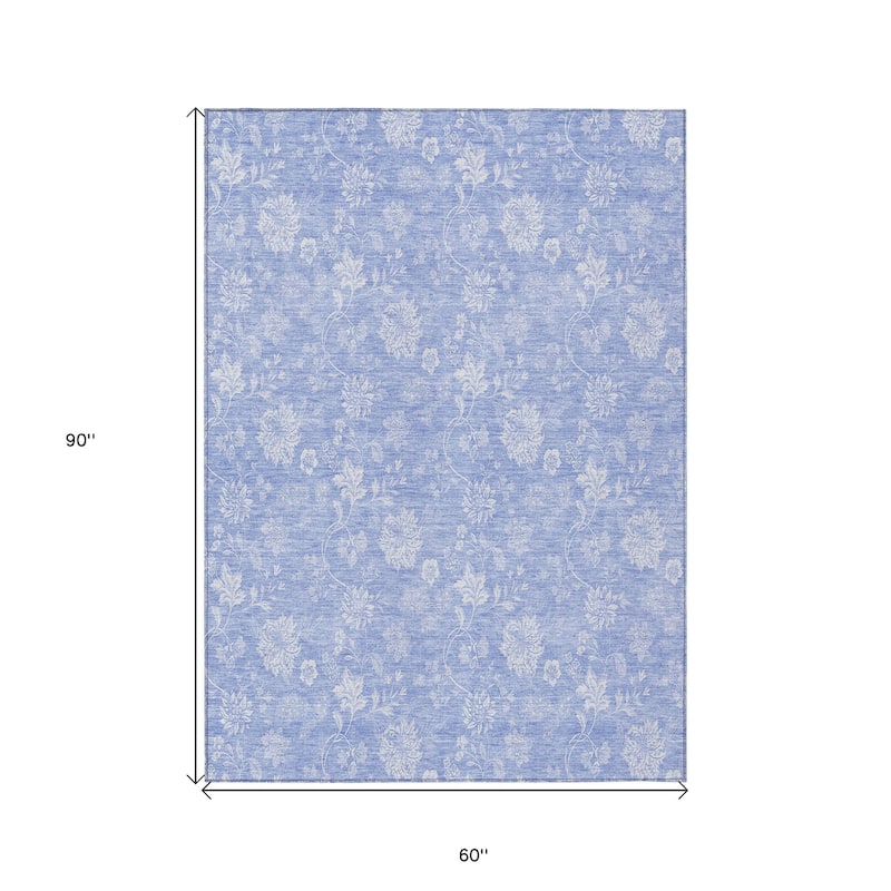 HomeRoots Floral Transitional Rectangle Outdoor Rug
