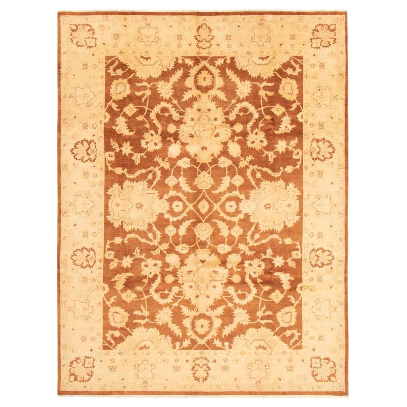 ECARPETGALLERY Hand-knotted Chobi Twisted Brown Wool Rug - 9'0 x 12'0 - Brown - 9'0 x 12'0