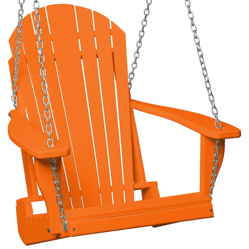 Poly Lumber Adirondack Swing Chair with Chains - Bright Orange