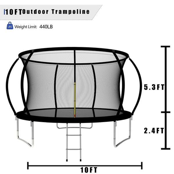 ASTM Certificate Trampoline W/ Safety Enclosure Net & Spring Pad -10Ft ...