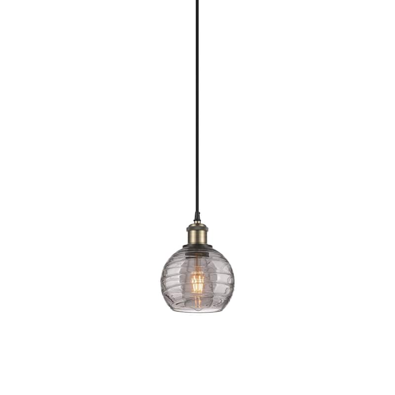 Innovations Lighting 516-1P-9-6 Athens Pendant Athens Deco Swirl 6" - Black Antique Brass