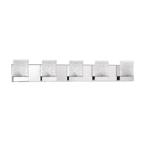 Astron 5-Light-LED Chrome Vanity Light with Glass Shade