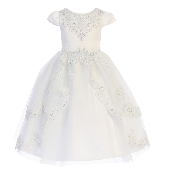 Black Appliques Flower Girl Dress