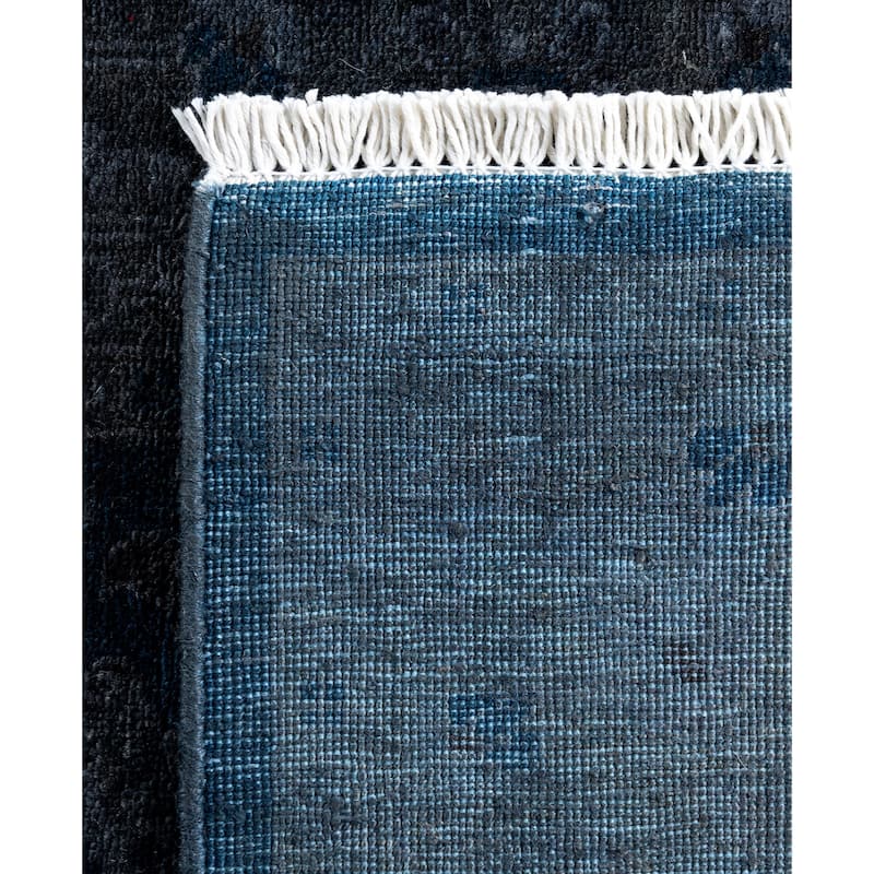 Overdyed One-of-a-Kind Hand-Knotted Runner Rug - Gray - 2' 7" x 20' 3"