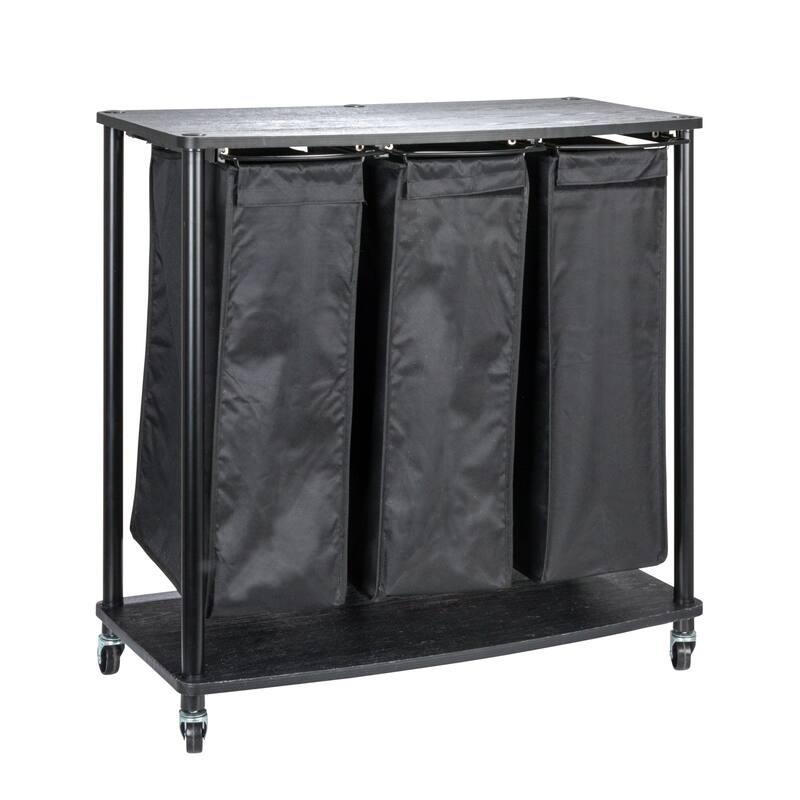Household Essentials 3-Bag Laundry Sorter - Black