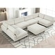 preview thumbnail 1 of 4, Furniture of America Sienta Modern 7-Piece Corduroy Modular Sectional Set with Ottoman Beige