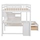preview thumbnail 31 of 35, Elegant Full Over Twin Bunk Bed with Desk, Drawers and Shelves, Integrated Study Space, Versatile Sleeping Arrangements, Gray
