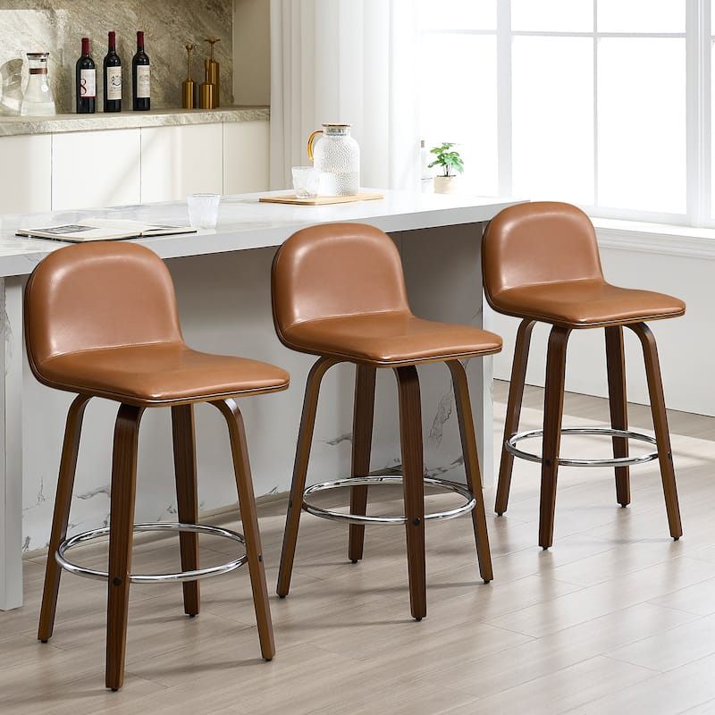 Upholstered Wood Swivel Bar Stools/ Counter Stool
