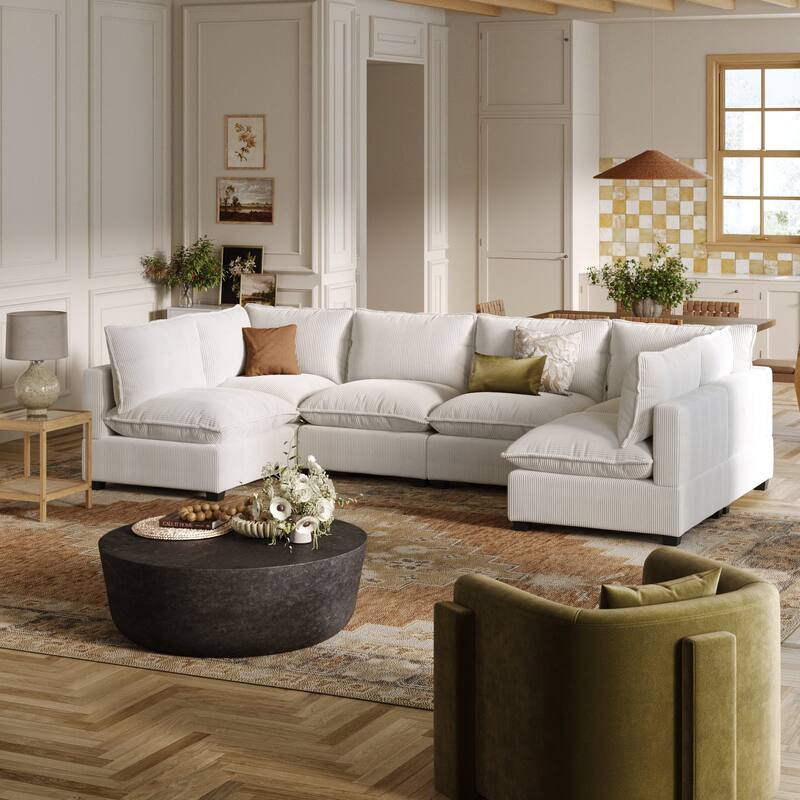 Chelsea Modern Cloud Modular Upholstered Sofa with Deep Seat and Plush Cushions
