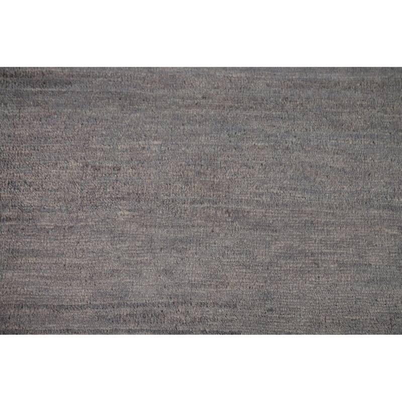 Gray Gabbeh Modern Area Rug Hand-Knotted Wool Carpet - 4'11" x 6'6"