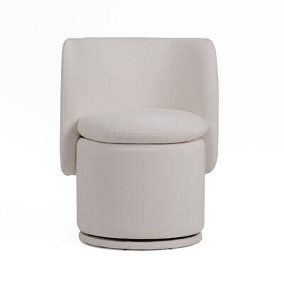 Off White/Off White Polyester Upholstered Wood Frame Dining Chair, Sturdy Dining Chair for Dining Rooms - 24.6