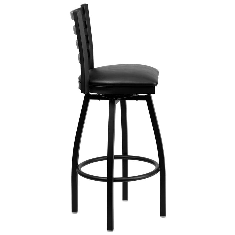 2 Pack Hercules Series Ladder Back Swivel Metal Barstool - 16.5"W x 20.5"D x 44.5"H - 16.5"W x 20.5"D x 44.5"H