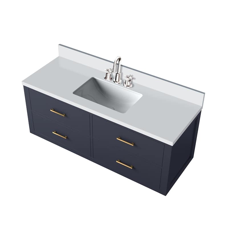 Castor Bath Vanity with Cultured Marble Top, Sink and Faucet