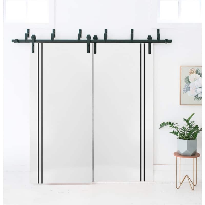 Slab Barn Door Panel 28 x 80 Planum 0016 White Silk with Sturdy Finished