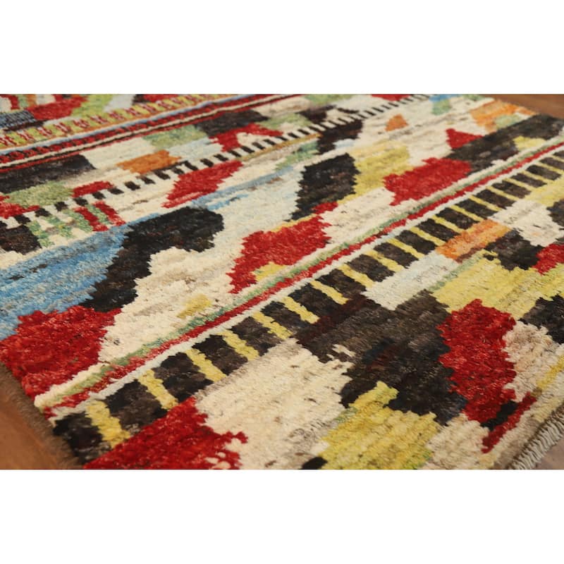 Moroccan Oriental Rug Handmade Modern Wool Carpet - 5'2" x 6'5" - 5'2" x 6'5" - Multi-Color