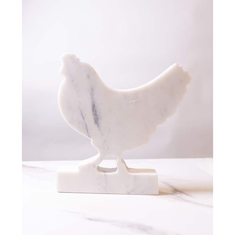 White Marble Rooster-White - Medium