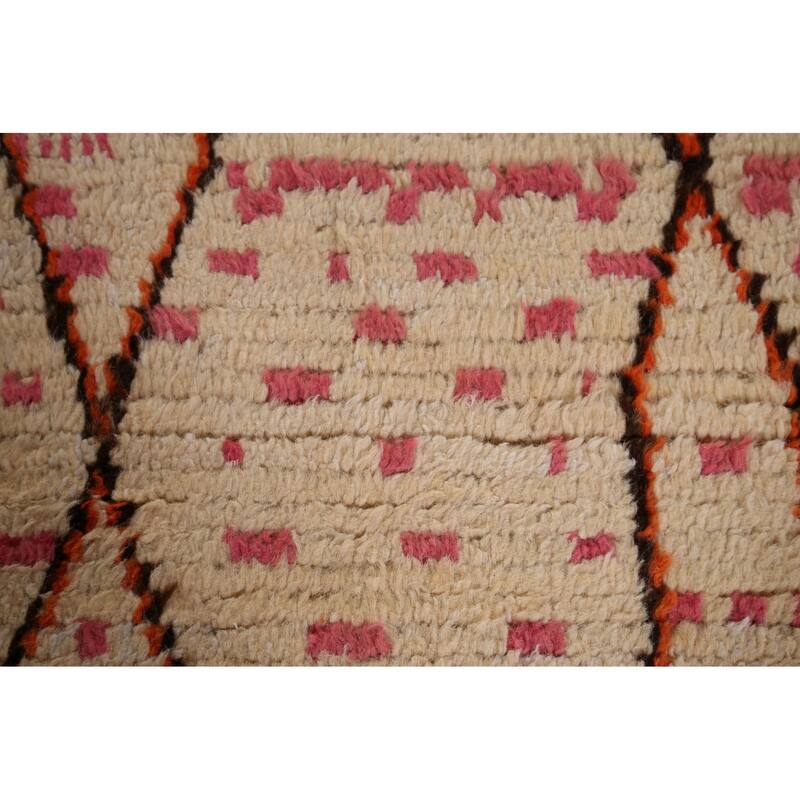 Tribal Plush Moroccan Area Rug Hand-Knotted Wool Carpet - 6'5" x 9'10"