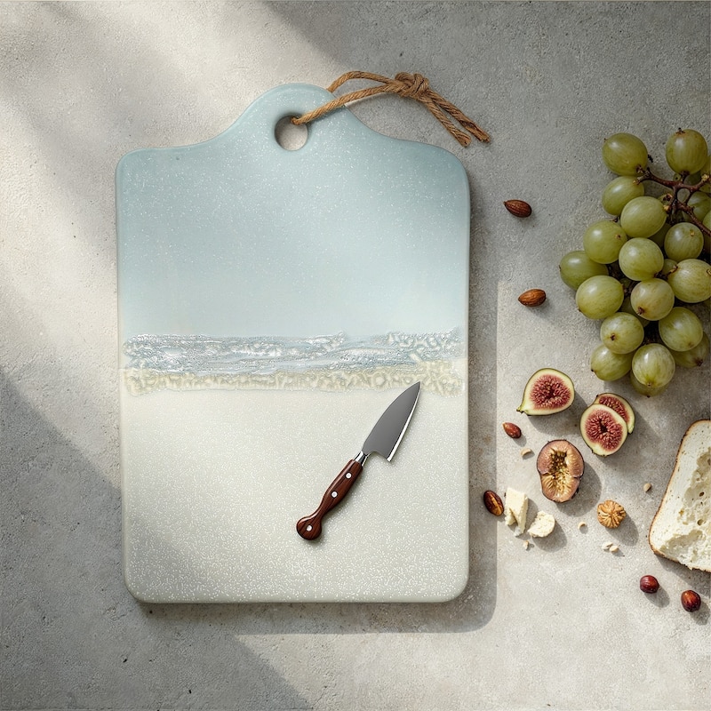 Stoneware Cheese Serving Board with Jute Tie - 13.75" L x 7.75" W