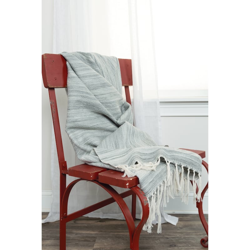 Rizzy Home Striped Hand-tied Throw Blanket