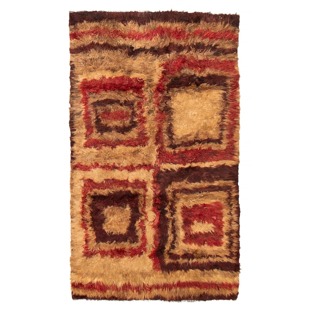 ECARPETGALLERY Hand-knotted Marrakech Brown Wool Rug - 3'9 x 6'8