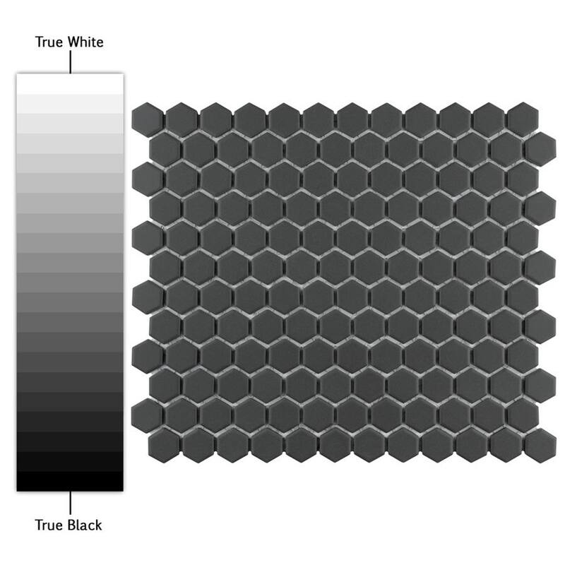 Merola Tile Metropolis Hex 1" Black 10.5" x 12" Porcelain Mosaic Tile