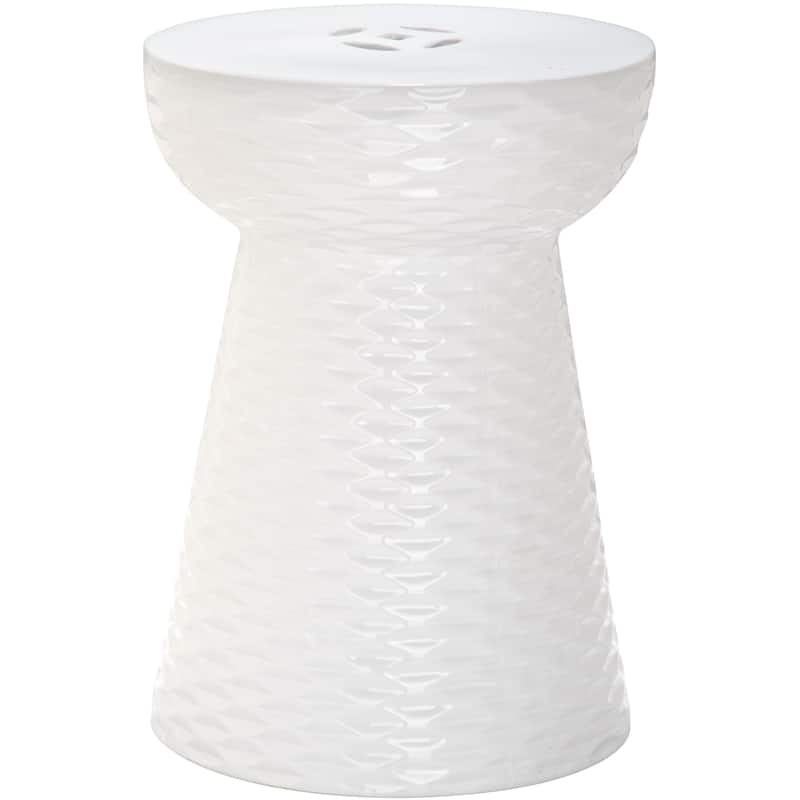 SAFAVIEH Faye White Ceramic Decorative Garden Stool - White