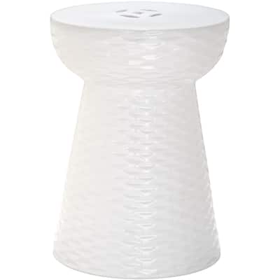 SAFAVIEH Faye White Ceramic Decorative Garden Stool