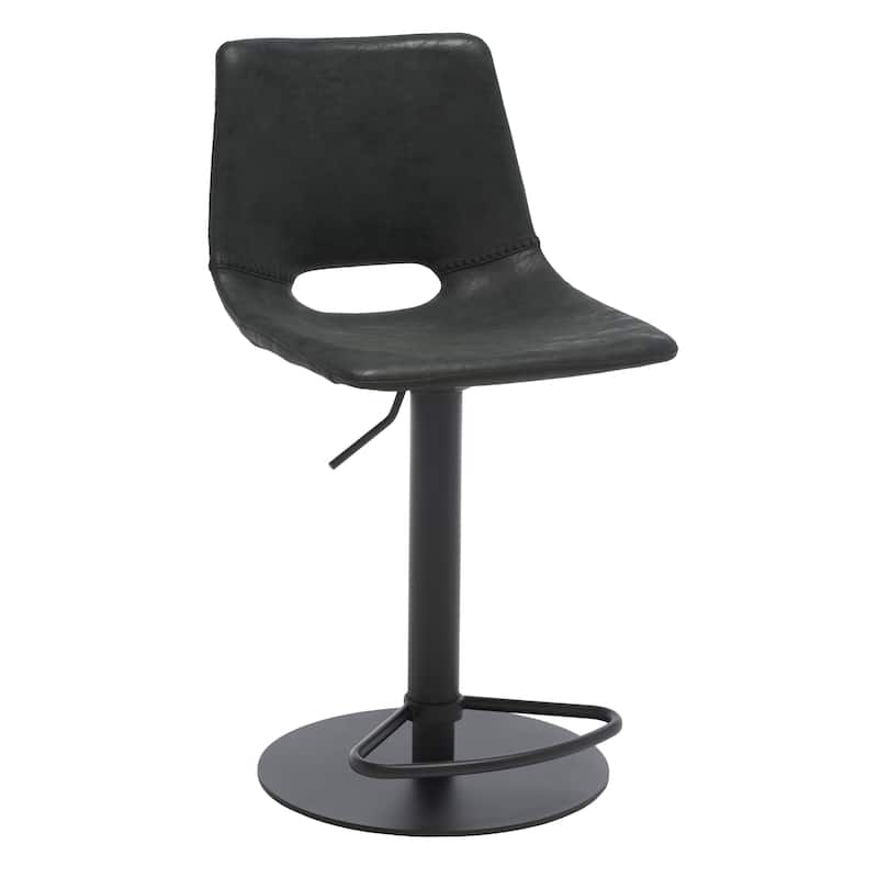 SAFAVIEH Myrtice Gas Lift Adjustable Bar Stool - 19 In. W x 17 In. D x 34-44 In. H - 19Wx17Dx44H