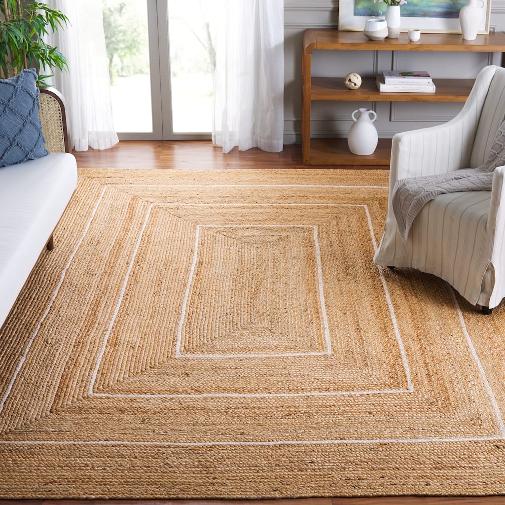SAFAVIEH Handmade Natural Fiber Gebbine Farmhouse Border Jute Rug