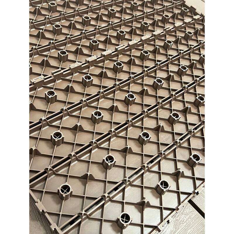 24 pieces of dark gray outdoor terrace deck tiles, DIY interlocking decking floor tiles, easy to install patio tiles