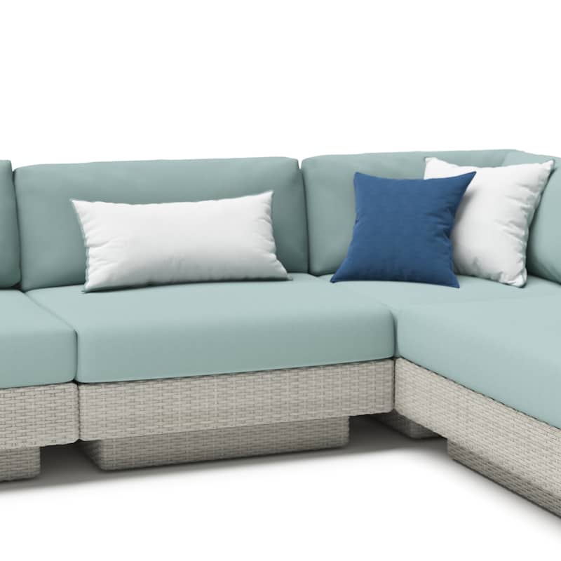 Portofino Comfort 5 Piece Sunbrella Outdoor Patio Sectional Seating Set