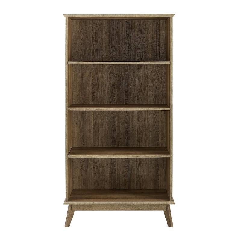 Newport 5 Tier Wood Bookcase Modern Bookshelf with Open Shelves for Living Room, Office Bedroom Sturdy Storage Shelf Unit