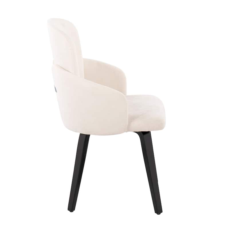 Silver Orchid Dahlia Dining Chair with Wood Legs (Set of 2)