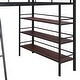 preview thumbnail 13 of 24, Full Size Loft Metal Bed with 3 Layers of Shelves and Desk, Black