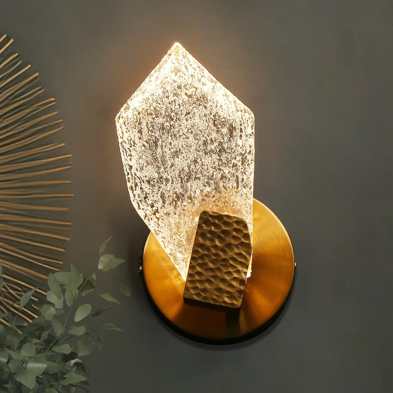 Modern Gold LED Wall Sconce Glam Art Deco Vanity Light